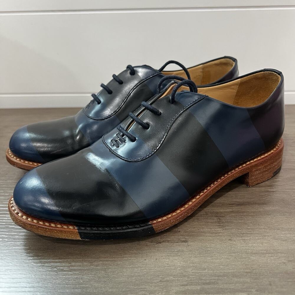 Angela Scott Stripe Oxford Women’s Shoes Size 35 EU 5 US Blue Black Mr Smith